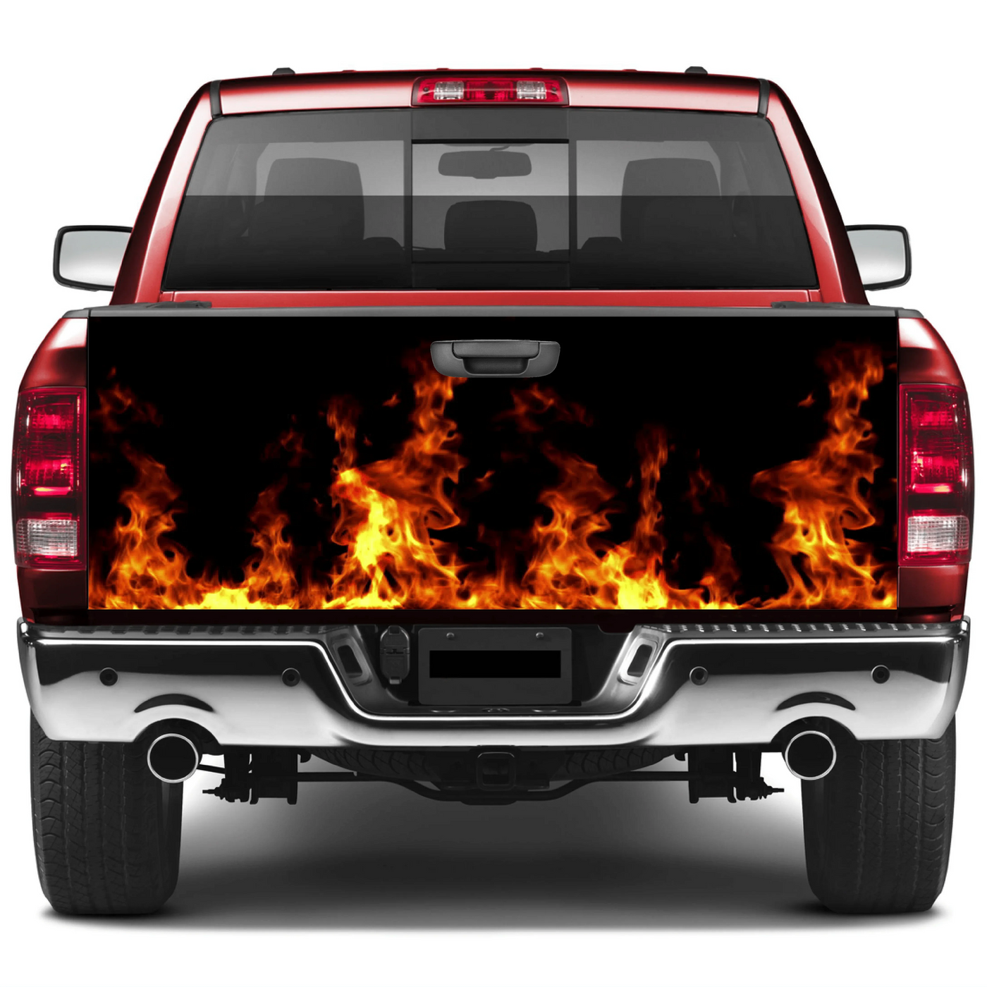 Tailgate Wraps For Trucks Wrap Vinyl Car Decals Fire Flames Orange SUV ...