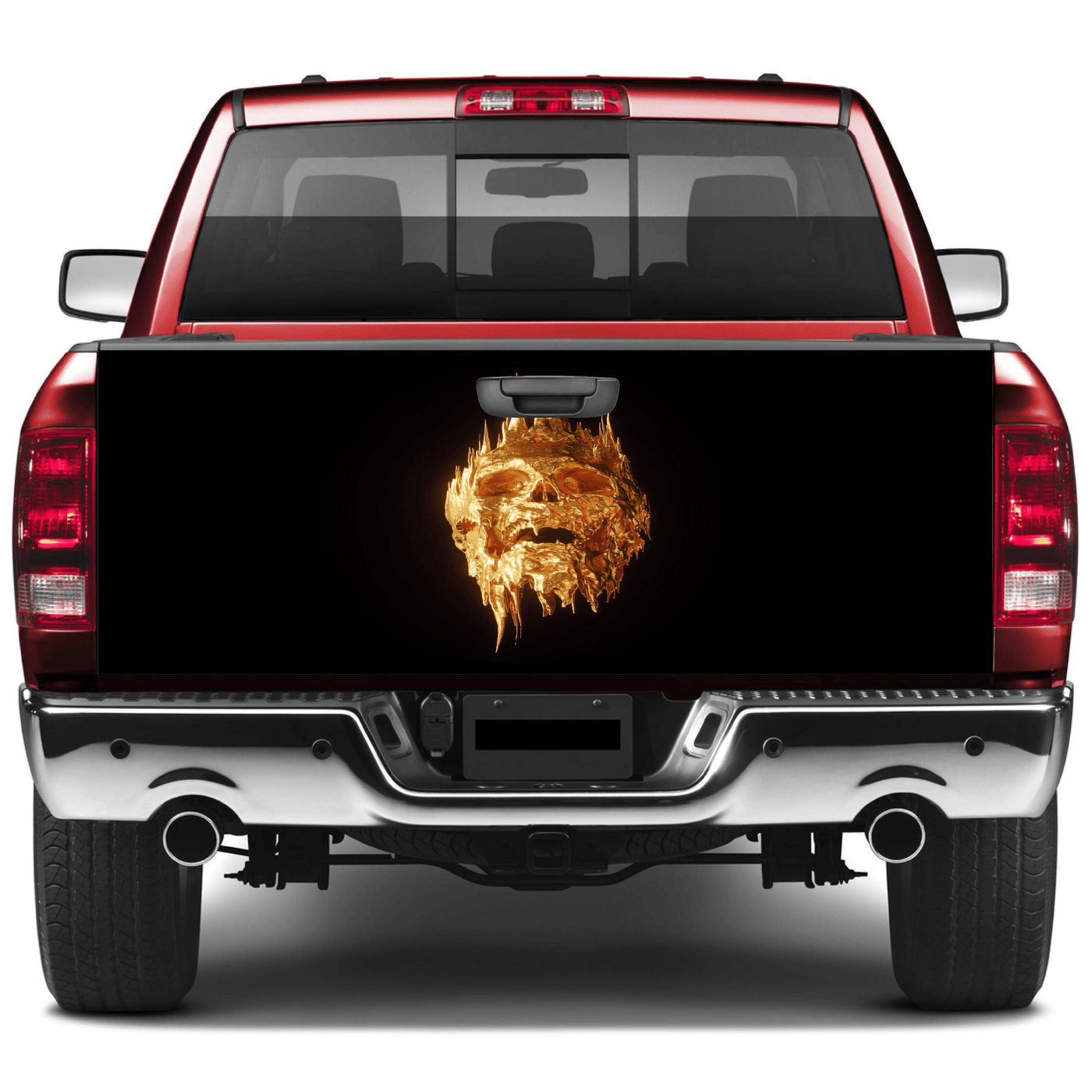 Tailgate Wraps For Trucks Wrap Vinyl Car Decals Gold Skull SUV Car Sticker