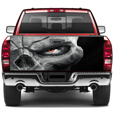 Tailgate Wraps For Trucks Wrap Vinyl Car Decals Grey Skull SUV Car Sticker