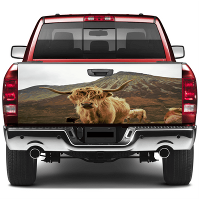 Tailgate Wraps For Trucks Wrap Vinyl Car Decals Highland Cow SUV Car Sticker