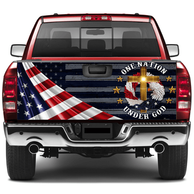 One Nation Under God American Flag Tailgate Wrap Wraps For Trucks Wrap Vinyl Car Decals SUV Sticker