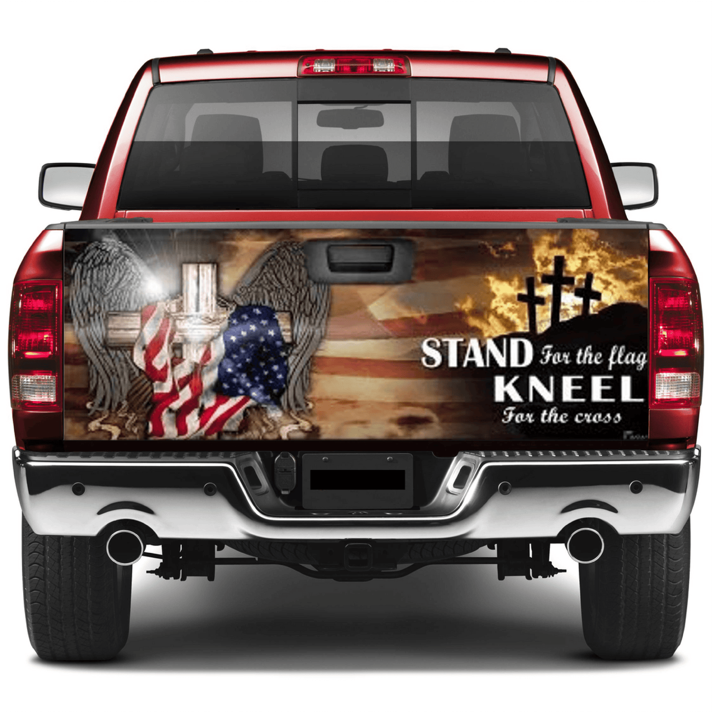 American Flag Tailgate Wrap Patriotic Cross For Trucks Vinyl Car Decals SUV Sticker