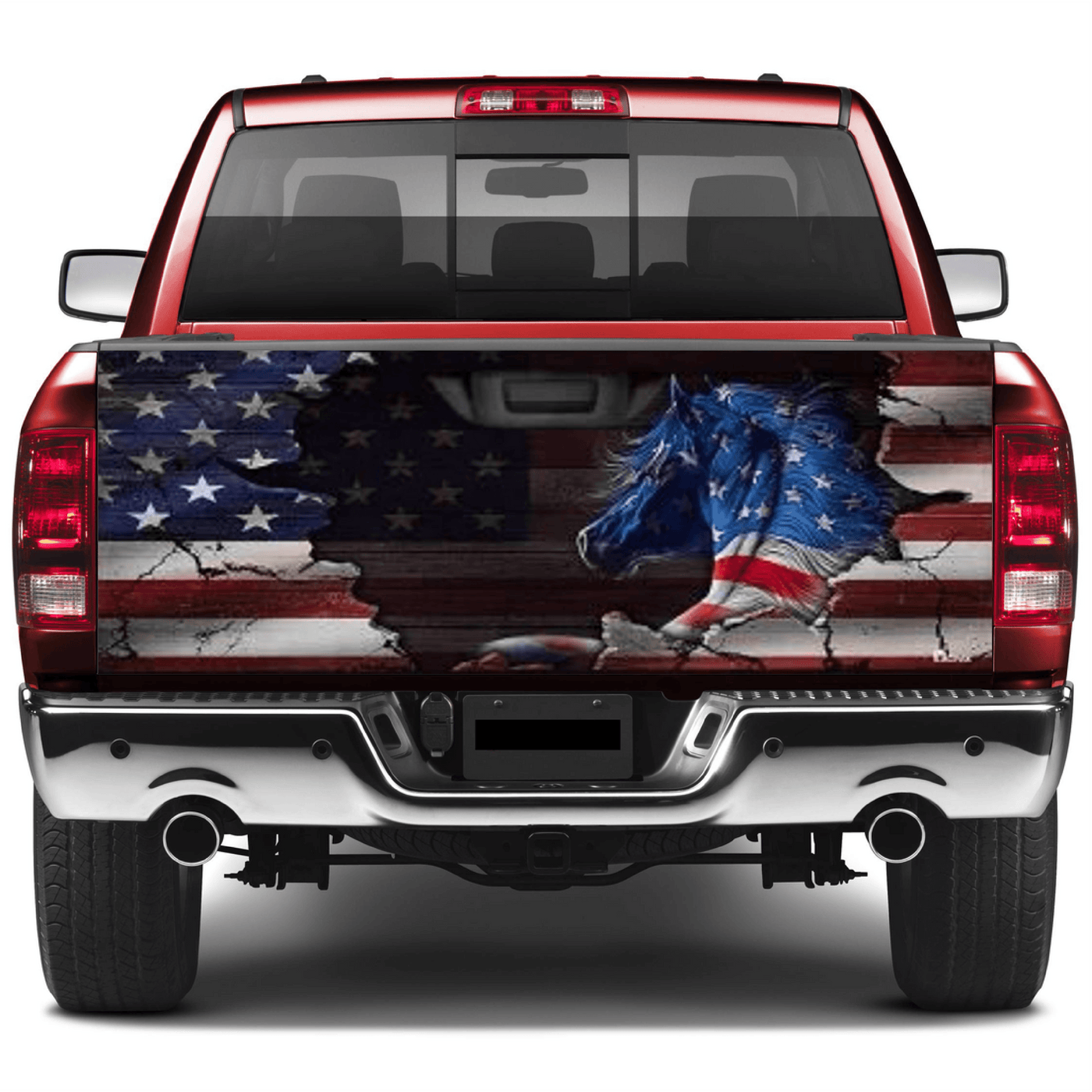 American Flag Tailgate Wrap Patriotic Horse For Trucks Vinyl Car Decals SUV Sticker