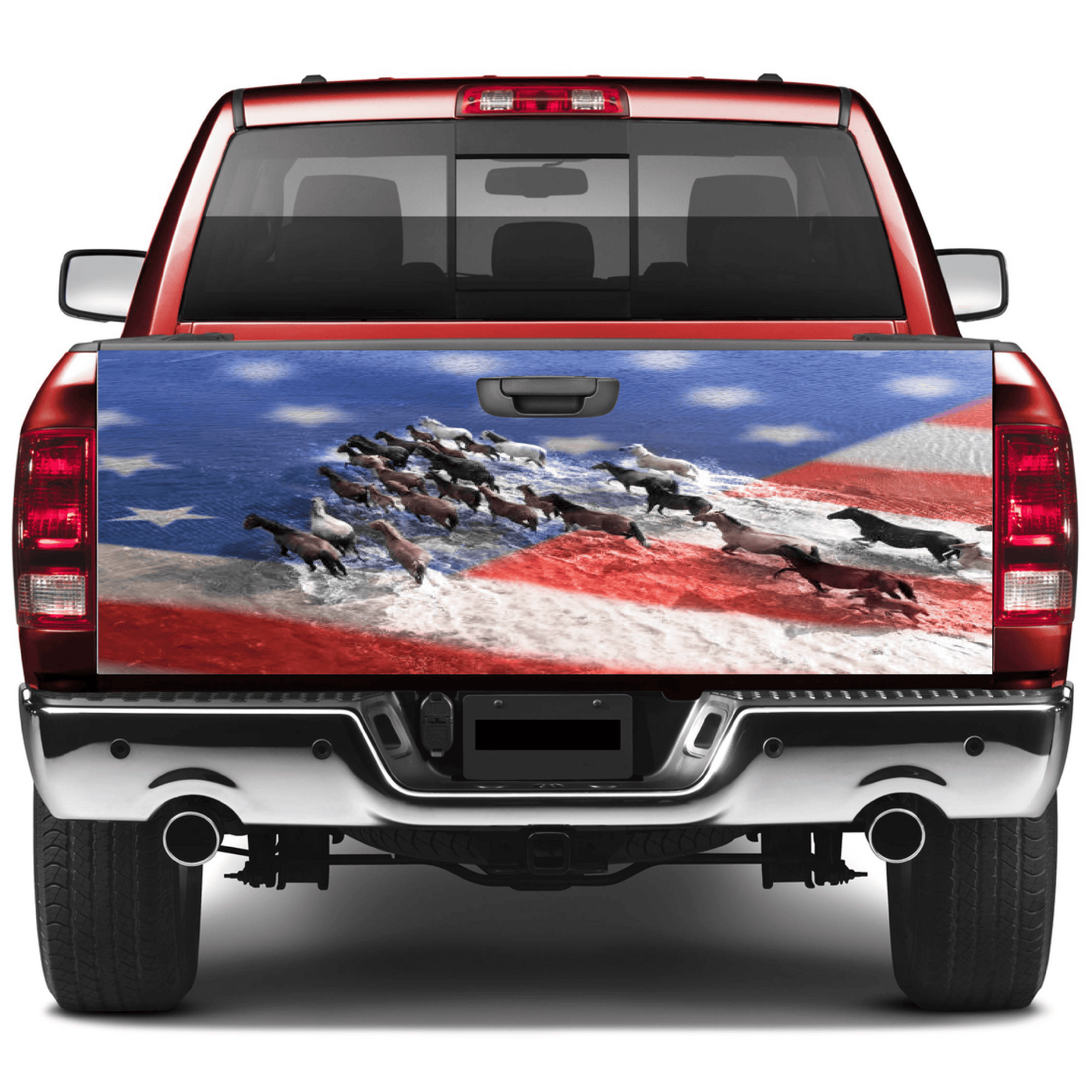 Tailgate Wraps For Trucks Wrap Vinyl Car Decals Patriotic Horse American SUV Car Sticker