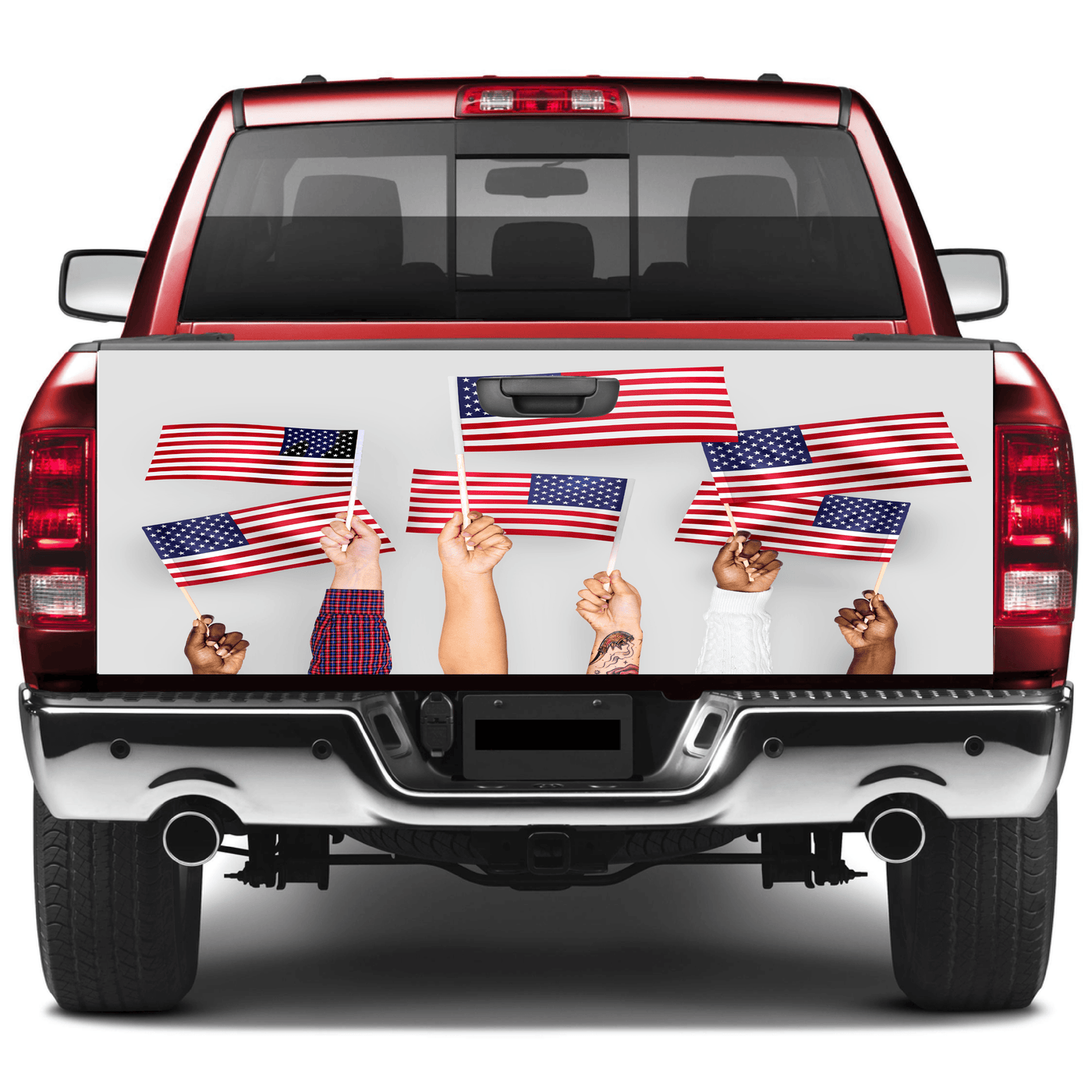 American Flag Tailgate Wrap People Holding Usa Wraps For Trucks Wrap Vinyl Car Decals SUV Sticker