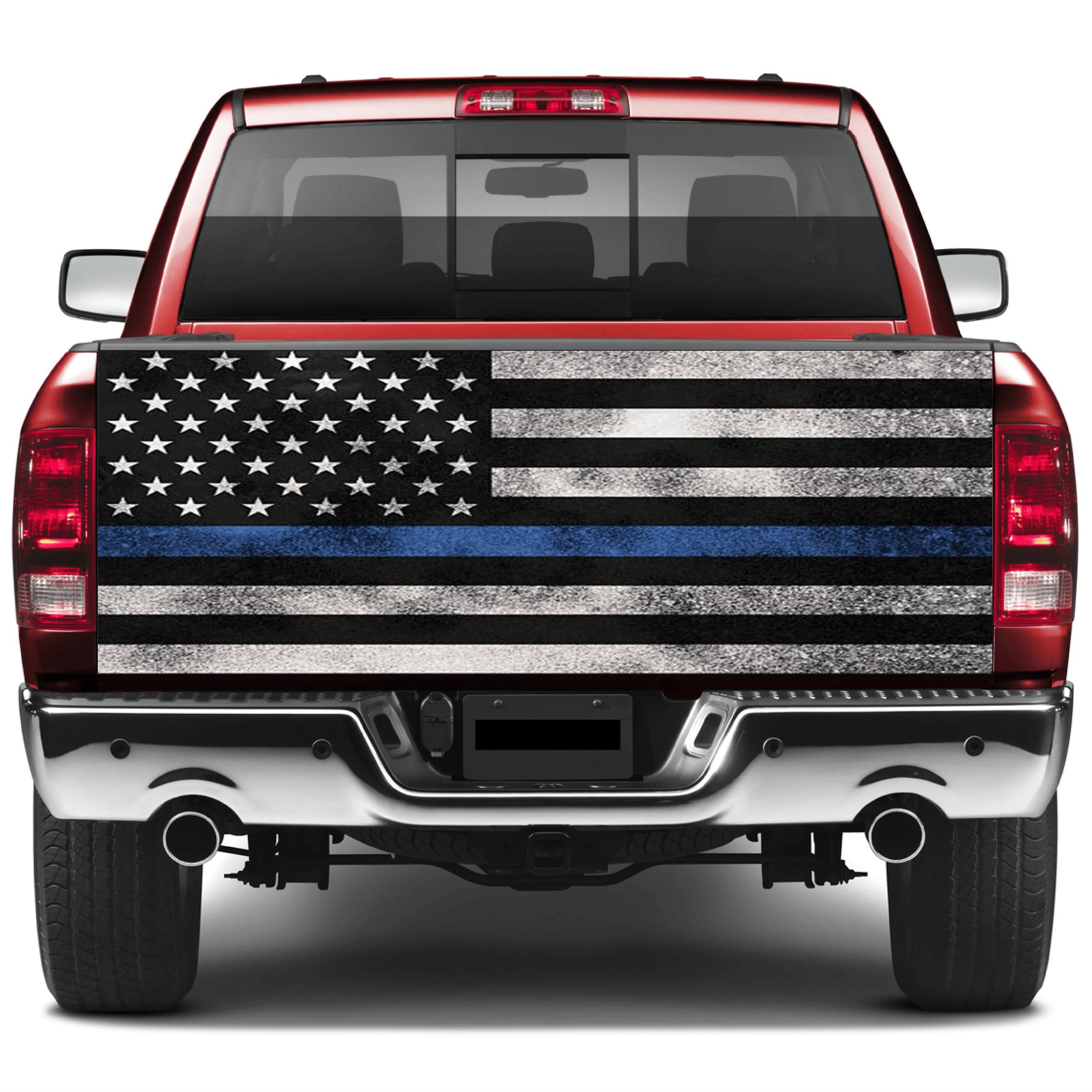 Police Flag Distressed Tailgate Decal Wraps For Trucks Wrap Vinyl Car ...