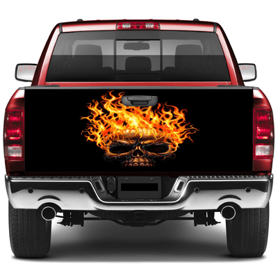 Tailgate Wraps For Trucks Wrap Vinyl Car Decals Skull Flame SUV Car Sticker