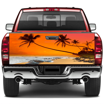 Tailgate Wraps For Trucks Wrap Vinyl Car Decals Tropical Sunset SUV Car Sticker