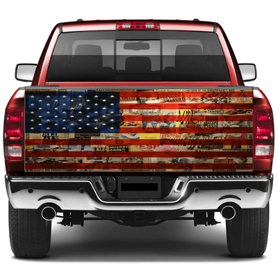 American Flag Tailgate Wrap U.S.A For Trucks Vinyl Car SUV Sticker,