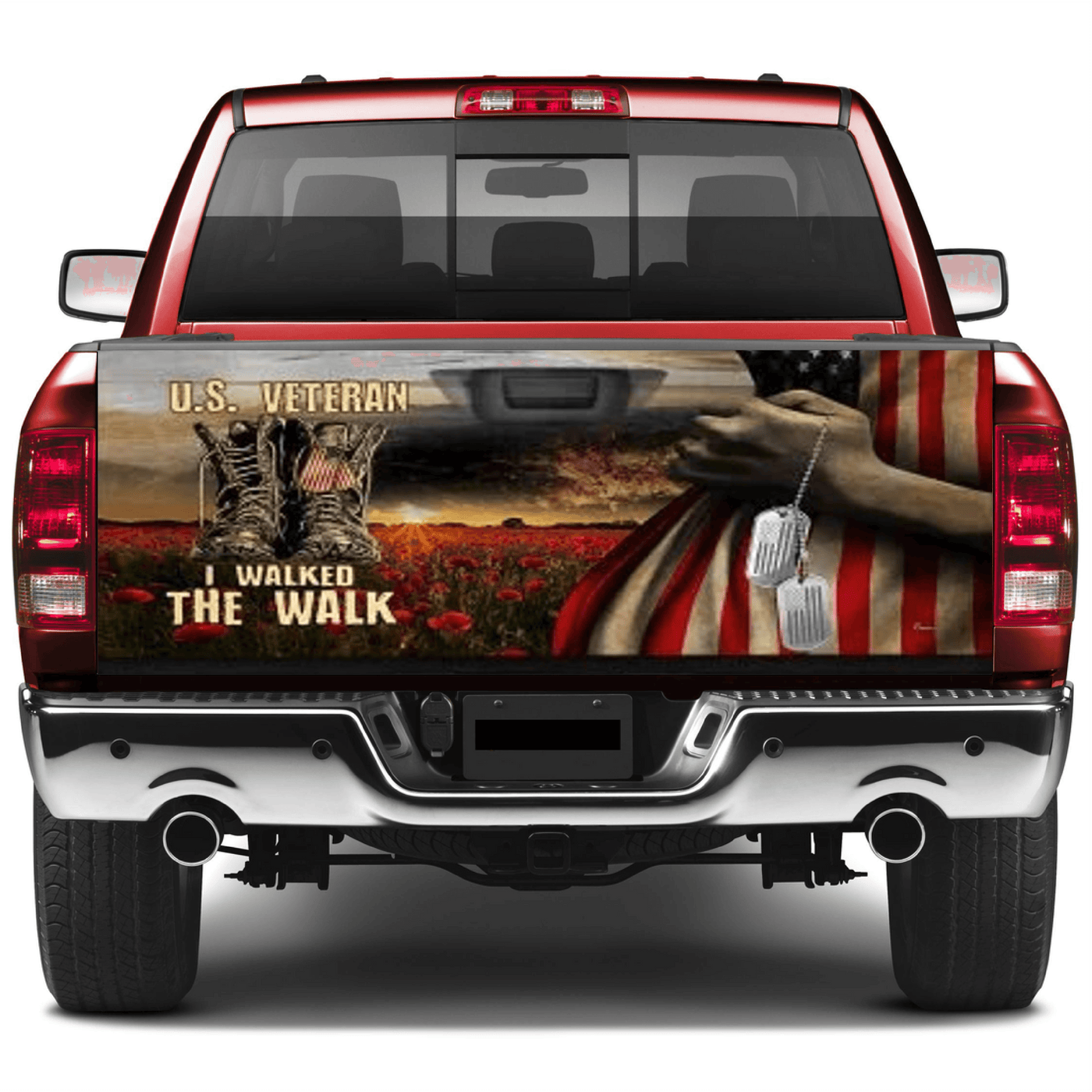 American Flag Tailgate Wrap U.S. Veteran I Walked The Walk Wraps For Trucks Wrap Vinyl Car Decals SUV Sticker