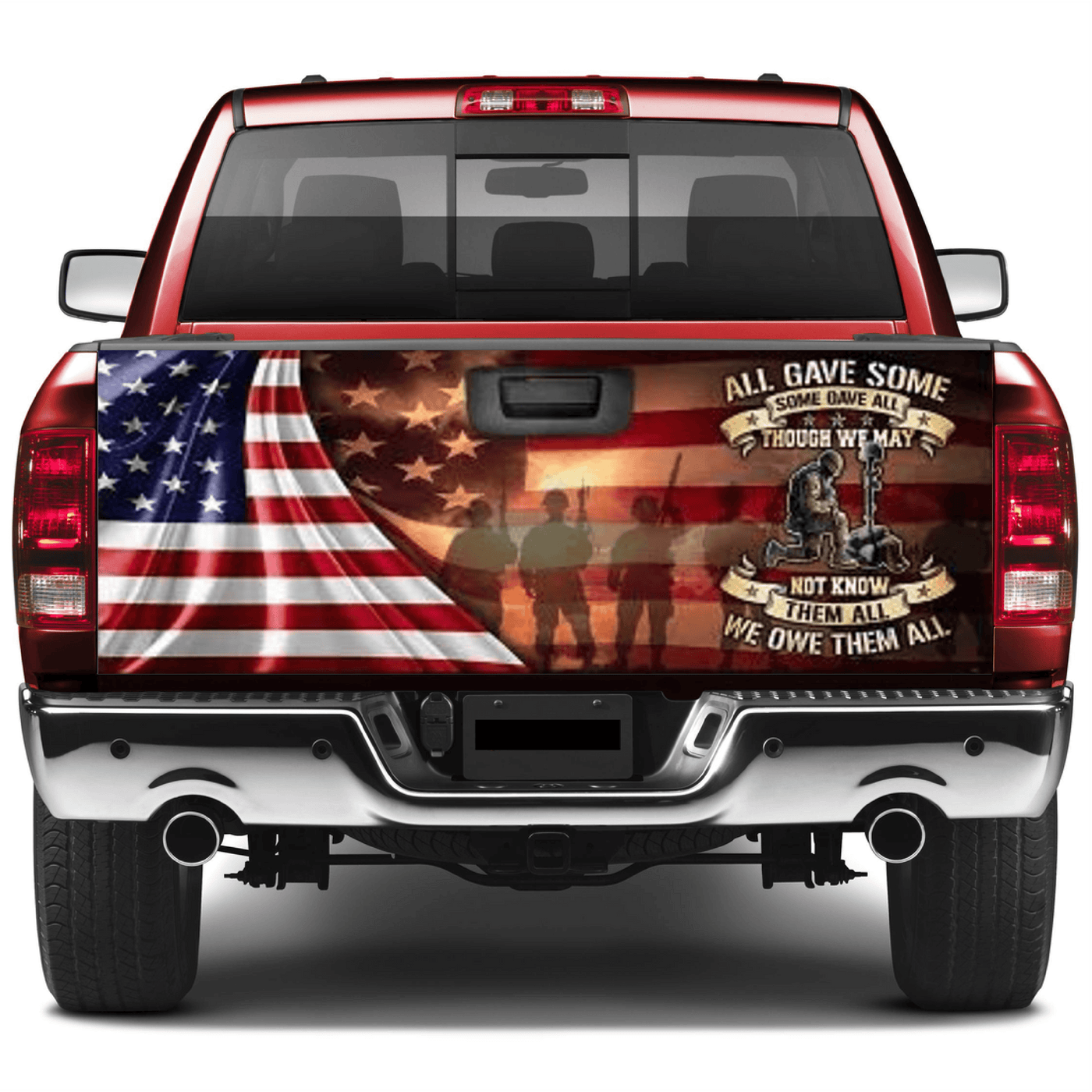 American Flag Tailgate Wrap Veteran, All Gave Some Some Gave All Wraps For Trucks Wrap Vinyl Car Decals SUV Sticker