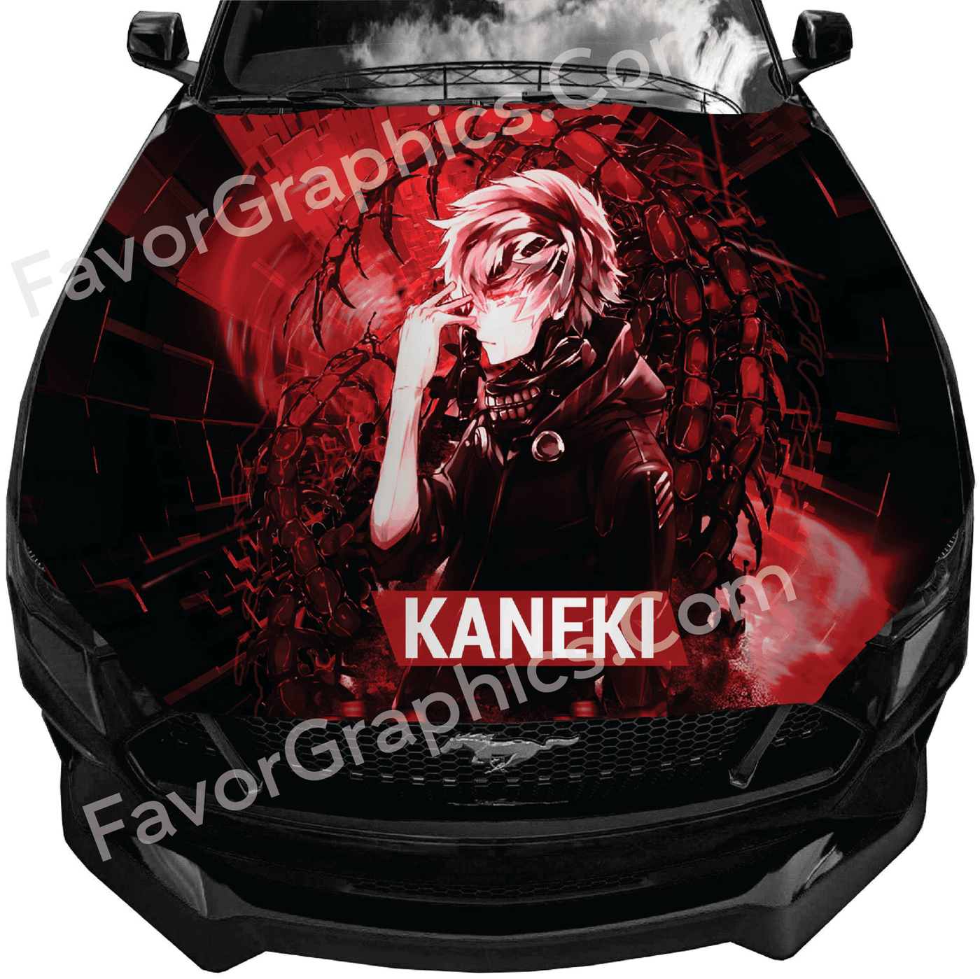Kaneki Ken Tokyo Ghoul Car Wrap Itasha Vinyl Hood Decal