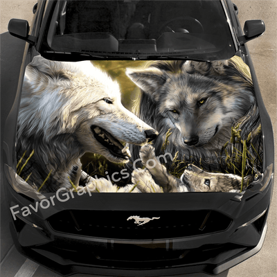 Wolf Car Hood Wrap Vinyl Decal High Quality Graphic