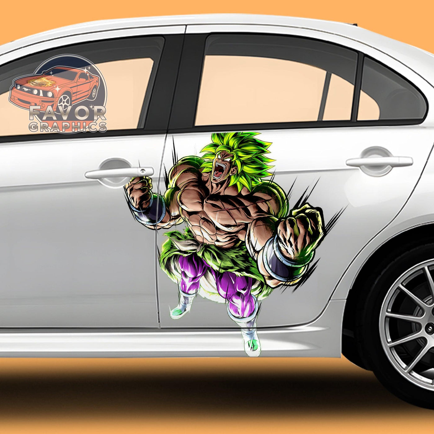 Broly Dragon Ball Itasha Car Door Decal, Vinyl Sticker