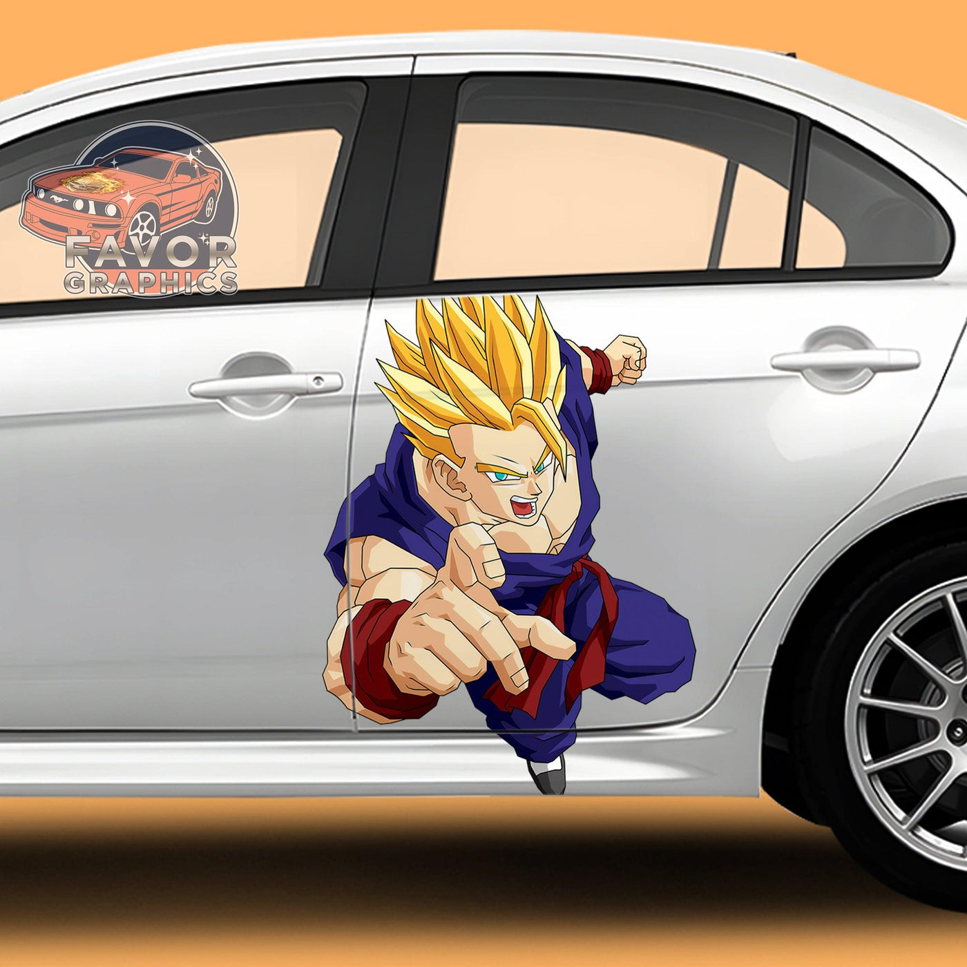 Gohan Dragon Ball Itasha Car Door Decal, Vinyl Sticker