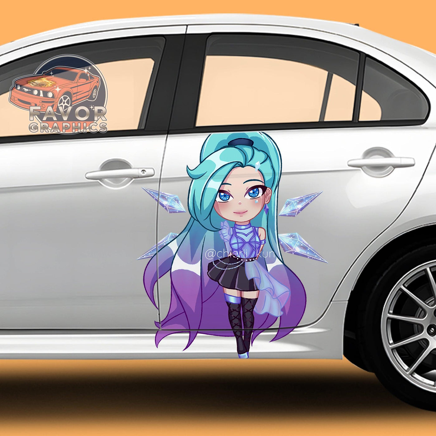 Seraphine K/DA League of Legends Itasha Car Door Decal, Vinyl Sticker