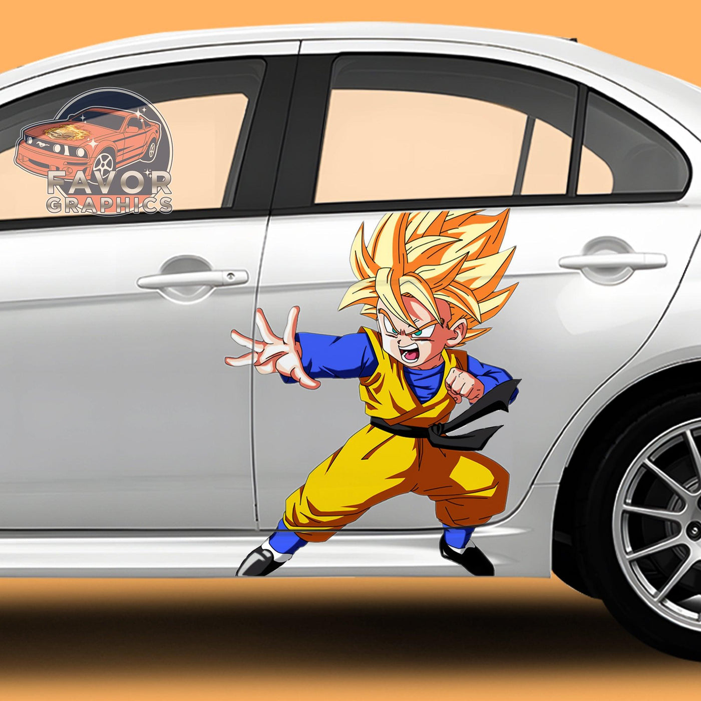 Goten Dragon Ball Itasha Car Door Decal, Vinyl Sticker