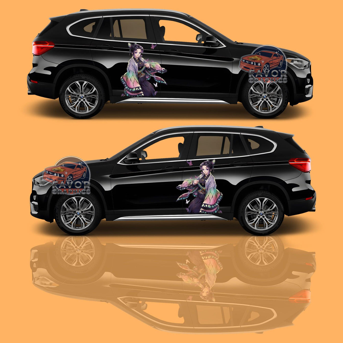 Shinobu Kocho Demon Slayer Itasha Car Door Decal, Vinyl Sticker