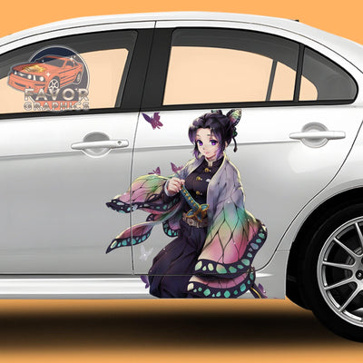 Shinobu Kocho Demon Slayer Itasha Car Door Decal, Vinyl Sticker