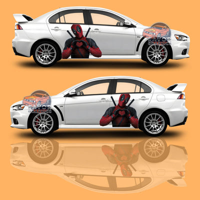 Deadpool Itasha Car Door Decal, Vinyl Sticker