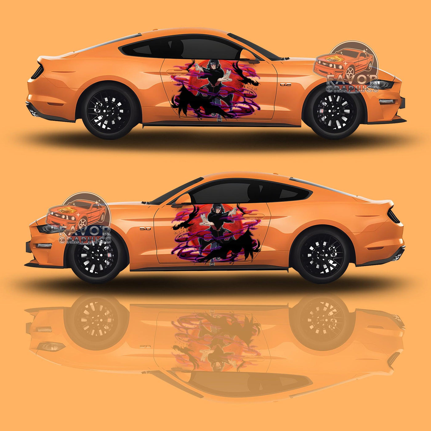 Itachi Uchiha Naruto Itasha Car Door Decal, Vinyl Sticker