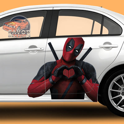 Deadpool Itasha Car Door Decal, Vinyl Sticker