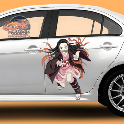 Nezuko Demon Slayer Itasha Car Door Decal, Vinyl Sticker