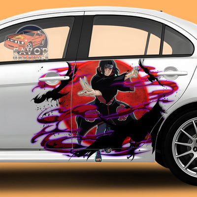 Itachi Uchiha Naruto Itasha Car Door Decal, Vinyl Sticker