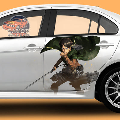 Eren Yeager Attack On Titan Itasha Car Door Decal, Vinyl Sticker