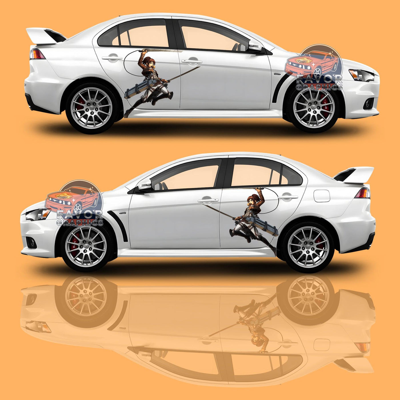 Sasha Braus Attack On Titan Itasha Car Door Decal, Vinyl Sticker