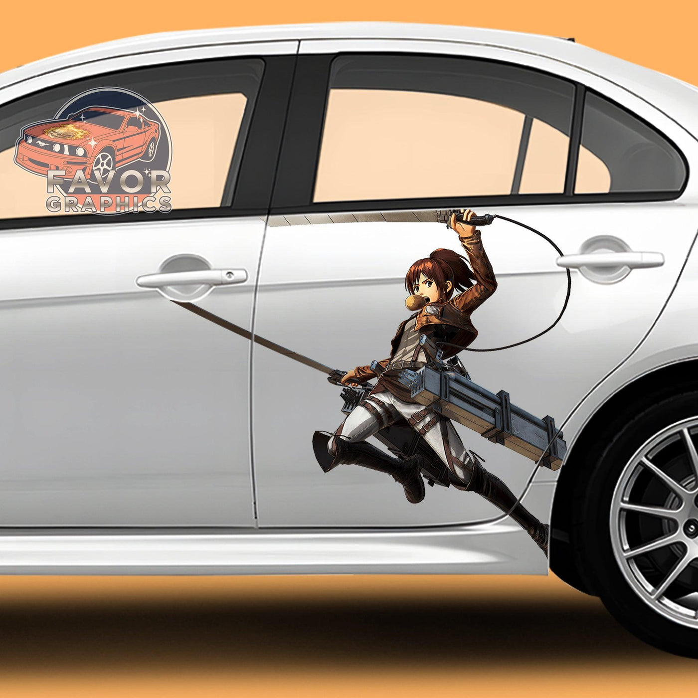 Sasha Braus Attack On Titan Itasha Car Door Decal, Vinyl Sticker