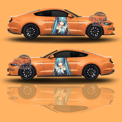 Hatsune Miku Itasha Car Door Decal, Vinyl Sticker