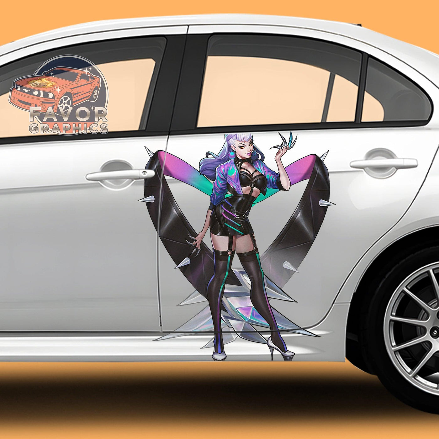 Evelynn K/DA League of Legends Itasha Car Door Decal, Vinyl Sticker