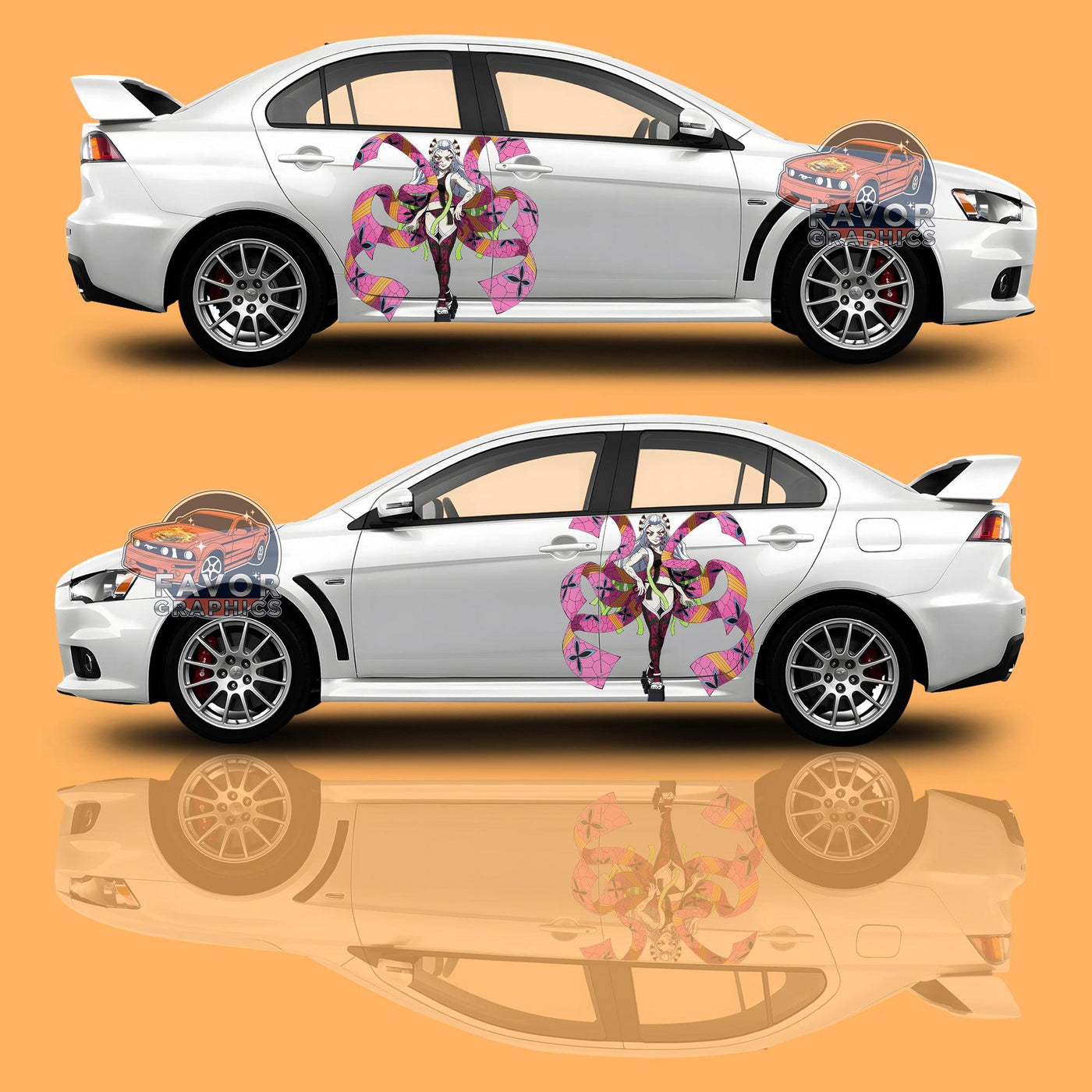 Daki Demon Slayer Itasha Car Door Decal, Vinyl Sticker