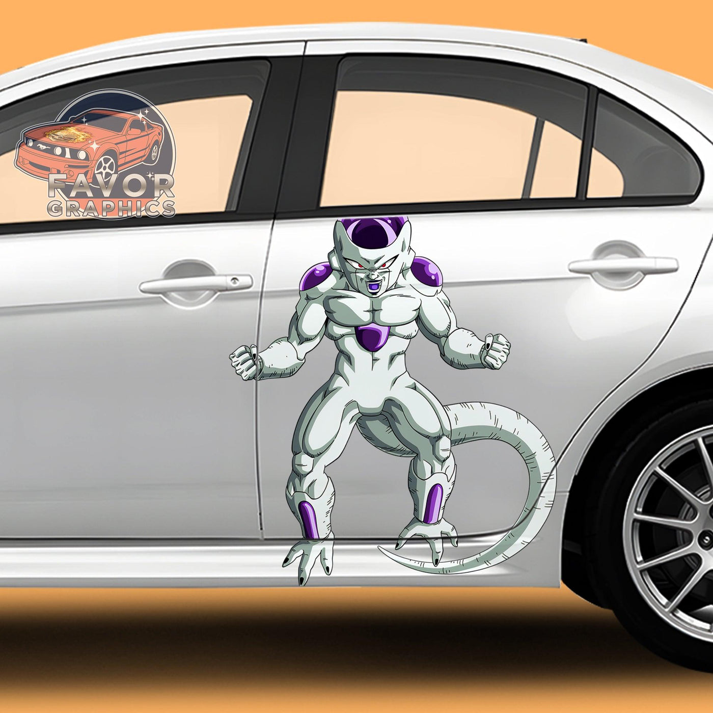 Frieza Dragon Ball DBZ Itasha Car Door Decal, Vinyl Sticker