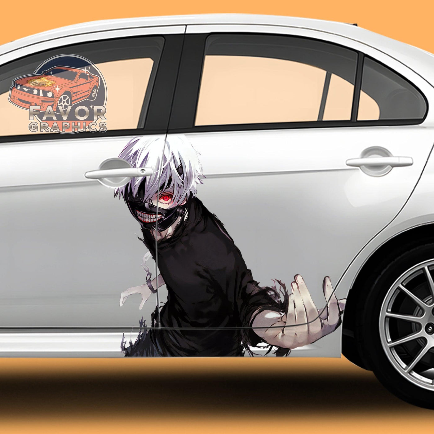 Kaneki Ken Tokyo Ghoul Car Door Decal, Vinyl Sticker