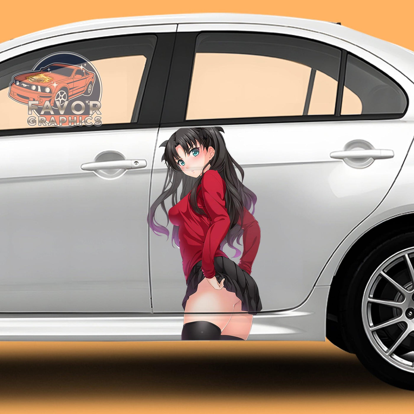 Rin Tohsaka Itasha Car Door Decal, Vinyl Sticker