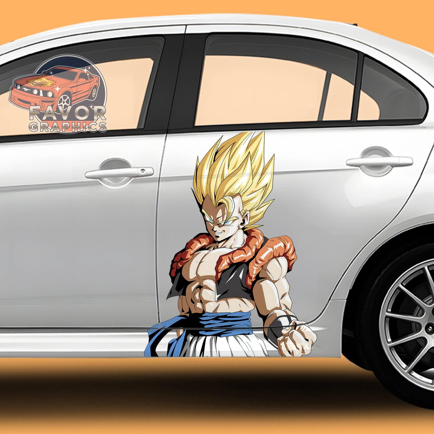 Gogeta Dragon Ball Itasha Car Door Decal, Vinyl Sticker